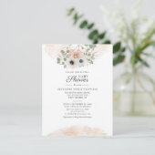 Eucalyptus Floral Pampas Grass Script Baby shower Kaart (Staand voorkant)
