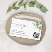 Eucalyptus Floral QR Code Huwelijkscadeau Registry Informatiekaartje
