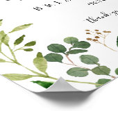 Eucalyptus Floral Rehearings Dinner Welcome Sign Poster (Hoek)