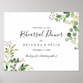 Eucalyptus Floral Rehearings Dinner Welcome Sign Poster (Voorkant)