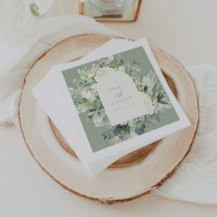 Eucalyptus Floral Sage Green Wedding Servet