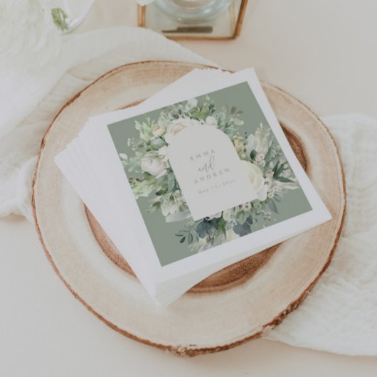 Eucalyptus Floral Sage Green Wedding Servet