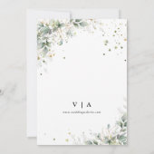 Eucalyptus Floral Sla de datum op met fotokaart Save The Date (Achterkant)