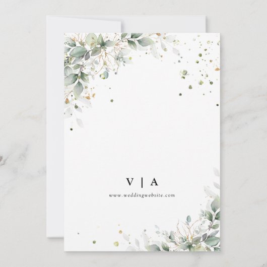 Eucalyptus Floral Sla de datum op met fotokaart Save The Date (Achterkant)