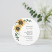Eucalyptus Floral Sunflower Greenery Wedding Kaart (Staand voorkant)