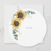 Eucalyptus Floral Sunflower Greenery Wedding Kaart (Achterkant)