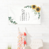 Eucalyptus Floral Sunflower Script Vrijgezellenfee Spandoek (Insitu)