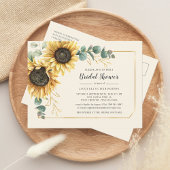 Eucalyptus Floral Sunflower Script Vrijgezellenfee Uitnodiging Briefkaart