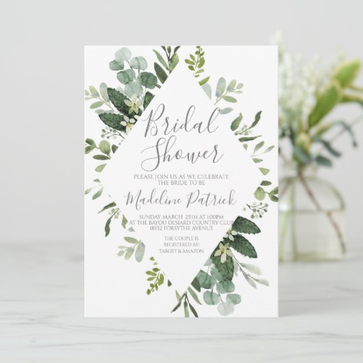 Eucalyptus Floral Vrijgezellenfeest Kaart (Staand voorkant)