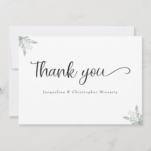 Eucalyptus Floral Waterverf Flat Hartelijk dank Bedankkaart