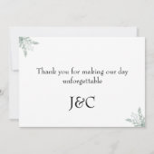 Eucalyptus Floral Waterverf Flat Hartelijk dank Bedankkaart (Achterkant)