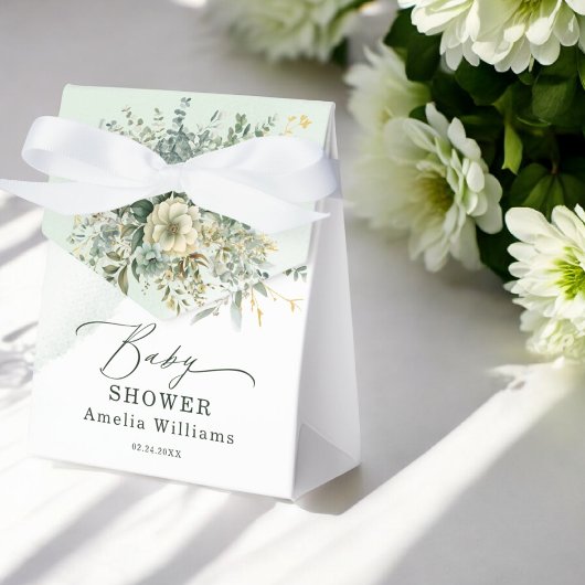 Eucalyptus Floral Waterverf Greenery Baby shower Bedankdoosjes