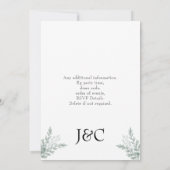 Eucalyptus Floral Waterverf Monogram Verloving Kaart (Achterkant)