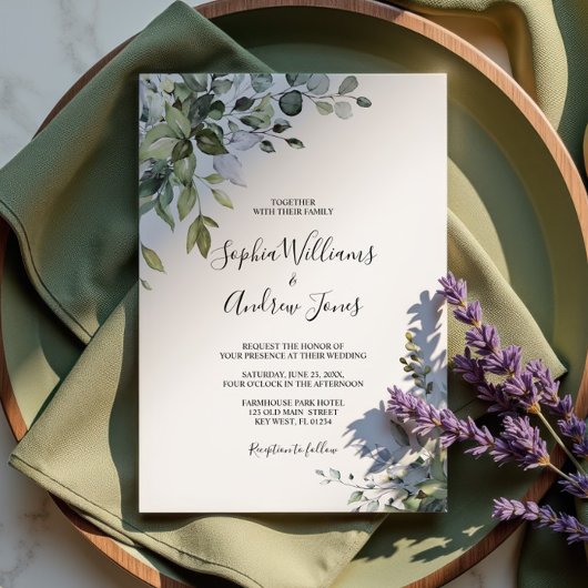 Eucalyptus Floral Weddenschap Kaart