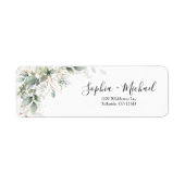 Eucalyptus Floral Weddenschap Return Label (Voorkant)