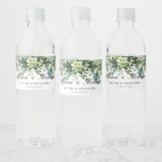 Eucalyptus Floral Weddenschap Water Flaceletiket Waterfles Etiket