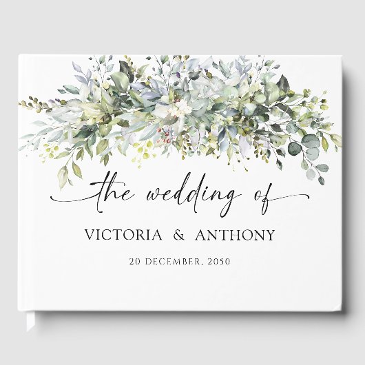 Eucalyptus Floral Wedding Ceremony Gastenboek (Voorkant)
