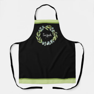 Eucalyptus Floral Wreaton Black Schort