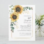 Eucalyptus Floral - Zonnebloem 40e verjaardag van  Kaart (Staand voorkant)