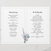 Eucalyptus Folded Wedding Program Felt Paper (Achterkant)