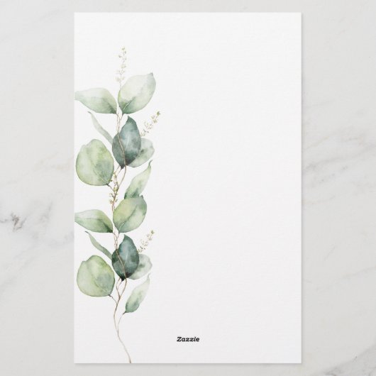 Eucalyptus Foliage 40e verjaardag Briefpapier (Achterkant)