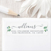 Eucalyptus Foliage Achternaam Retouradres label (Insitu)