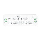 Eucalyptus Foliage Achternaam Retouradres label (Voorkant)