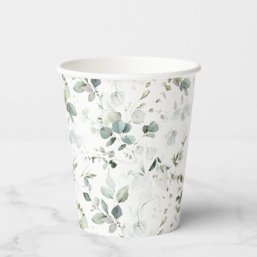 Eucalyptus Foliage Baby of Vrijgezellenfeest Paper Papieren Bekers (Achterkant)