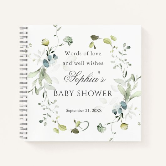 Eucalyptus Foliage Baby shower Gastenboek Notitieboek (Voorkant)