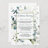 Eucalyptus Foliage Bachelorette Weekend Route Kaart (Voorkant / Achterkant)