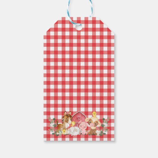 Eucalyptus Foliage Boerderij Verjaardag Dank u Lab Cadeaulabel (Achterkant)