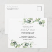 Eucalyptus Foliage Botanical Country Weddenschap Uitnodiging Briefkaart (Voorkant / Achterkant)