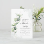 Eucalyptus Foliage Botanical Script Vrijgezellenfe Kaart (Staand voorkant)