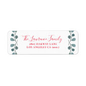 Eucalyptus Foliage Botanische Kerstmantel Etiket (Voorkant)