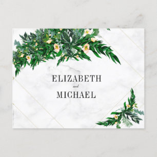 Eucalyptus Foliage Bouquet Rustic White Wedding Uitnodiging Briefkaart
