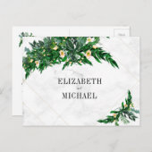 Eucalyptus Foliage Bouquet Rustic White Wedding Uitnodiging Briefkaart (Voorkant / Achterkant)