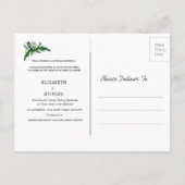 Eucalyptus Foliage Bouquet Rustic White Wedding Uitnodiging Briefkaart (Achterkant)