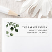 Eucalyptus Foliage bruiloft retour adres label (Insitu)