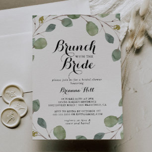 Eucalyptus Foliage Brunch met de bruidsdouche Kaart