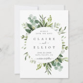 Eucalyptus Foliage Circle Lijst Opslaan Kaart Datu (Voorkant)