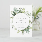 Eucalyptus Foliage Circle Lijst Opslaan Kaart Datu (Staand voorkant)