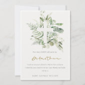 Eucalyptus Foliage Cross Godmoeder Voorstel Uitnod Bedankkaart (Voorkant)