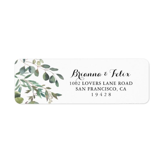 Eucalyptus Foliage Delage Return Address Label (Voorkant)