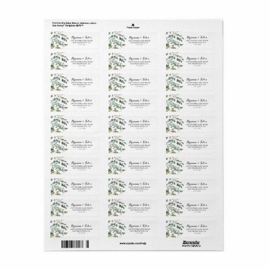 Eucalyptus Foliage Delage Return Address Label (Full Sheet)