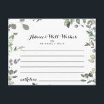 Eucalyptus Foliage Delight Bruiloft Advies Kaart<br><div class="desc">Deze eucalyptus loof verrukking bruiloft advies kaart is perfect voor een moderne bruiloft. Het ontwerp is voorzien van botanische waterverf handgetekende eucalyptus, inspirerend natuurschoon. Deze kaarten zijn ideaal voor een bruiloft, vrijgezellenfeest, baby shower, afstudeerfeest & meer. Personaliseer de kaarten met de namen van de bruid en bruidegom, aanstaande ouders of...</div>
