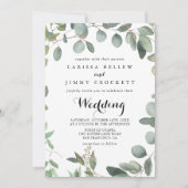 Eucalyptus Foliage Delight Front and Back Wedding Kaart (Voorkant)