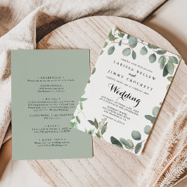 Eucalyptus Foliage Delight Front and Back Wedding Kaart