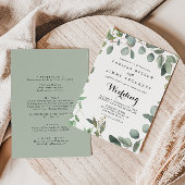 Eucalyptus Foliage Delight Front and Back Wedding Kaart