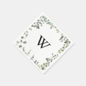 Eucalyptus Foliage Delight Monogram Bruiloft Serve Servet (Hoek)