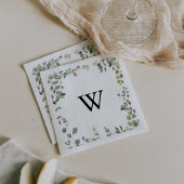 Eucalyptus Foliage Delight Monogram Bruiloft Serve Servet